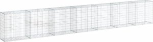 vidaXL Kosz gabionowy z pokrywą, 700x50x100 cm, galwanizowane żelazo 2