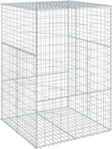 vidaXL Kosz gabionowy z pokrywą, 100x100x150 cm, galwanizowane żelazo 2