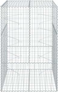 vidaXL Kosz gabionowy z pokrywą, 100x100x150 cm, galwanizowane żelazo 3