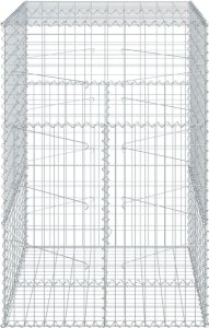 vidaXL Kosz gabionowy z pokrywą, 100x100x150 cm, galwanizowane żelazo 4