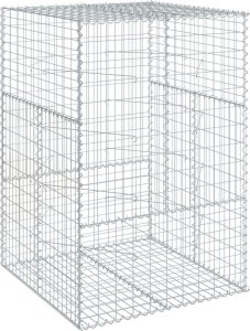 vidaXL Kosz gabionowy z pokrywą, 100x100x150 cm, galwanizowane żelazo 5