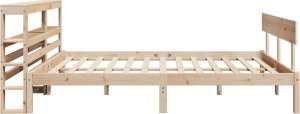 vidaXL Rama łóżka bez materaca, 140x190 cm, lite drewno sosnowe 5