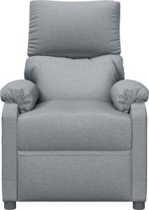 vidaXL Fotel masujący, jasnoszary, obity tkaniną 4