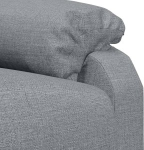 vidaXL Fotel masujący, jasnoszary, obity tkaniną 8