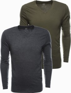 Ombre Zestaw longsleeve męski V-NECK - mix 2-pak V9 Z41 M 1