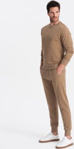 Ombre Komplet dresowy męski spodnie joggery + bluza  brązowy V2 Z79 L 1