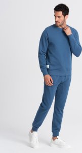 Ombre Męski dresowy komplet spodnie joggery + bluza  ciemnoniebieski V4 Z79 XXL 1