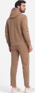 Ombre Komplet męski dresowy bluza + spodnie - brązowy V2 Z80 XXL 8