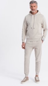 Ombre Komplet męski dresowy bluza kangurka + spodnie joggery  popielaty V1 Z81 L 1