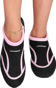 Springos Buty do wody damskie rozm. 37 szybkoschnące buty na plażę, do pływania czarno-różowe UNIWERSALNY 14