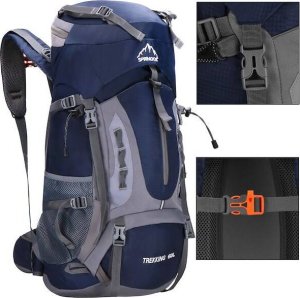 Plecak turystyczny Springos Plecak turystyczny 60 L trekkingowy wielofunkcyjny z gwizdkiem i osłoną przeciwdeszczową UNIWERSALNY 14