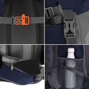 Plecak turystyczny Springos Plecak turystyczny 60 L trekkingowy wielofunkcyjny z gwizdkiem i osłoną przeciwdeszczową UNIWERSALNY 15