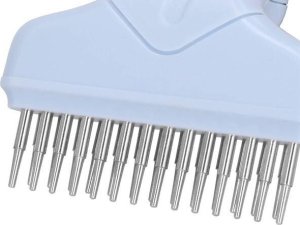 Springos Szczotka do sierści psa i kota zgrzebło ze stali nierdzewnej 14,5 cm niebieska UNIWERSALNY 7
