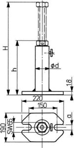 AMF Podporka śrubowa cieżka 710-1250mm AMF 2
