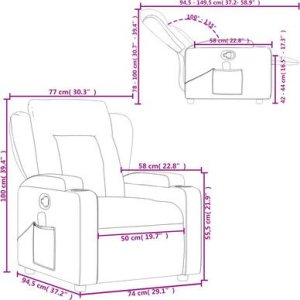 vidaXL Rozkładany fotel masujący, czerwony, sztuczna skóra 12