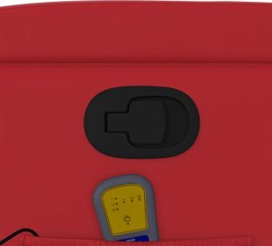 vidaXL Rozkładany fotel masujący, czerwony, sztuczna skóra 9