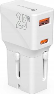 Mobile Origin Travel adapter 25W, EU/US/UK/AU, biały (TAD25-2P-WHT) 14