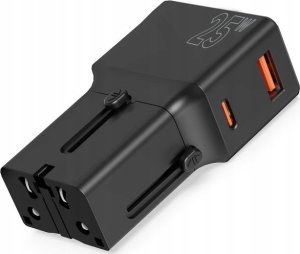 Mobile Origin Travel adapter 25W, EU/US/UK/AU, czarny (TAD25-2P-BLK) 2