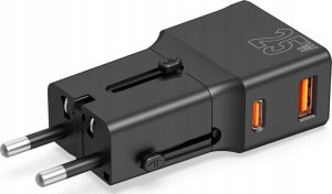 Mobile Origin Travel adapter 25W, EU/US/UK/AU, czarny (TAD25-2P-BLK) 3