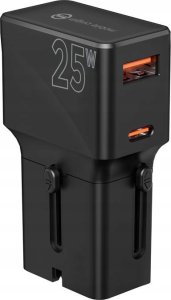 Mobile Origin Travel adapter 25W, EU/US/UK/AU, czarny (TAD25-2P-BLK) 7