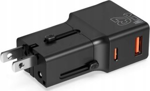 Mobile Origin Travel adapter 25W, EU/US/UK/AU, czarny (TAD25-2P-BLK) 9