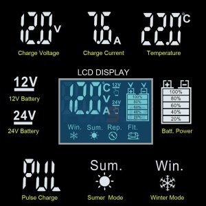 Farrot mocny prostownik lcd do akumulatorów 12v/8a 24v/4a 11