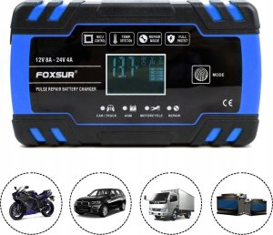 Farrot mocny prostownik lcd do akumulatorów 12v/8a 24v/4a 2
