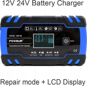 Farrot mocny prostownik lcd do akumulatorów 12v/8a 24v/4a 3