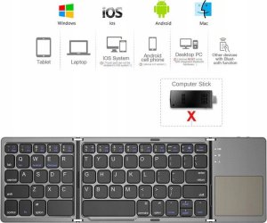 Farrot mini bt klawiatura membranowa zintegrowany składana touchpad 6