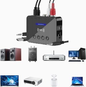 Farrot adapter bluetooth do wieży hifi aux , jack odbiornik nadajnik 5.0 nfc 5