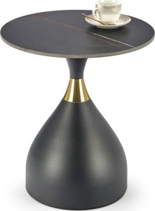 Selsey Stolik kawowy okrągły Ortelly 50 cm czarny marmur/ złota wstawka 1