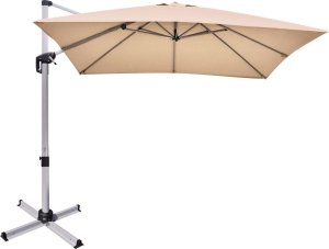 Costway Parasol z podstawą krzyżową i aluminiowym słupkiem 295 x 295 x 272 cm 1