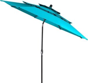 Costway Parasol ogrodowy z systemem wentylacji 305 x 244 cm niebieski 1