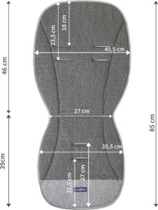 Zaffiro Zaffiro Wkładka do wózka 85 cm - Organic Grey Air Uniwersalny 13