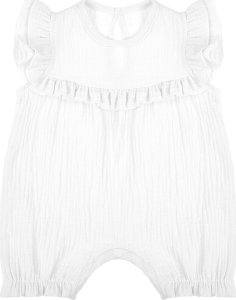 NICOL Rampers pajac letni dla dziewczynki biały Muślin Nicol 62 2