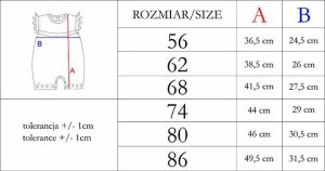 NICOL Rampers pajac letni dla dziewczynki biały Muślin Nicol 62 3