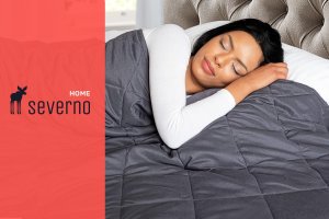 Severno Kołdra obciążeniowa, koc sensoryczny antystresowy 150x200 cm, 6.8 kg, Gravity 6 + torba 10