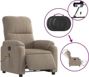 vidaXL vidaXL Rozkładany fotel elektryczny, masujący, kolor taupe, mikrofibra 6