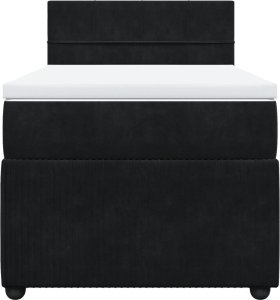 vidaXL vidaXL Łóżko kontynentalne z materacem, czarne, aksamit 90x200 cm 6