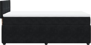 vidaXL vidaXL Łóżko kontynentalne z materacem, czarne, aksamit 90x200 cm 7