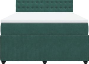 vidaXL vidaXL Łóżko kontynentalne z materacem, ciemnozielone, 140x200 cm 5