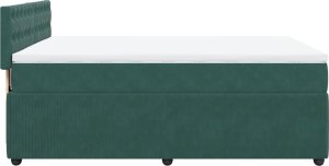 vidaXL vidaXL Łóżko kontynentalne z materacem, ciemnozielone, 140x200 cm 6