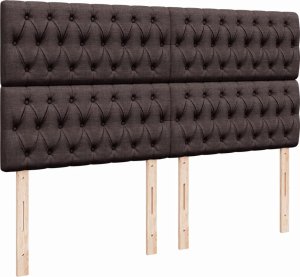 vidaXL Łóżko kontynentalne z materacem, brązowe, tkanina, 200x200 cm 7