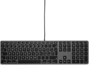 Klawiatura LMP Large Font USB Keyboard 110 keys wired USB keyboard with 2x USB and aluminum upper cover - Italian - space gray 3