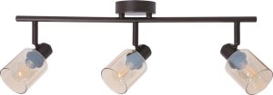 Lampa sufitowa Candellux AGRA LAMPA SUFITOWA BRUNATNY 3X40W E14 KLOSZ BURSZTYNOWY 1