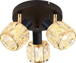 Lampa sufitowa Candellux Dubai lampa sufitowa plafon czarny 3x40W E14 klosz różowy złoty kryszt transp 1