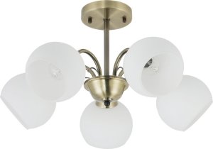 Lampa wisząca Candellux NESTOR Lampa wisząca patynowy 5x40W E27 klosz biały 1