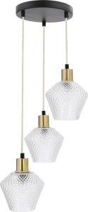 Lampa wisząca Candellux Greniko lampa wisząca talerz czarny 3x40W E14 klosz bezbarwny 1