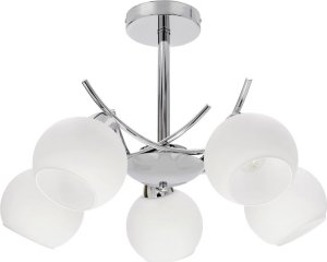 Lampa wisząca Candellux AMOS Lampa wiszaca chromowy 5x40W E27 klosz biały 35-34984 1