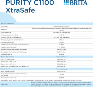 Brita BRITA PURITY C1100 XtraSafe Profesjonalny filtr wody dla sektora HoReCa 5